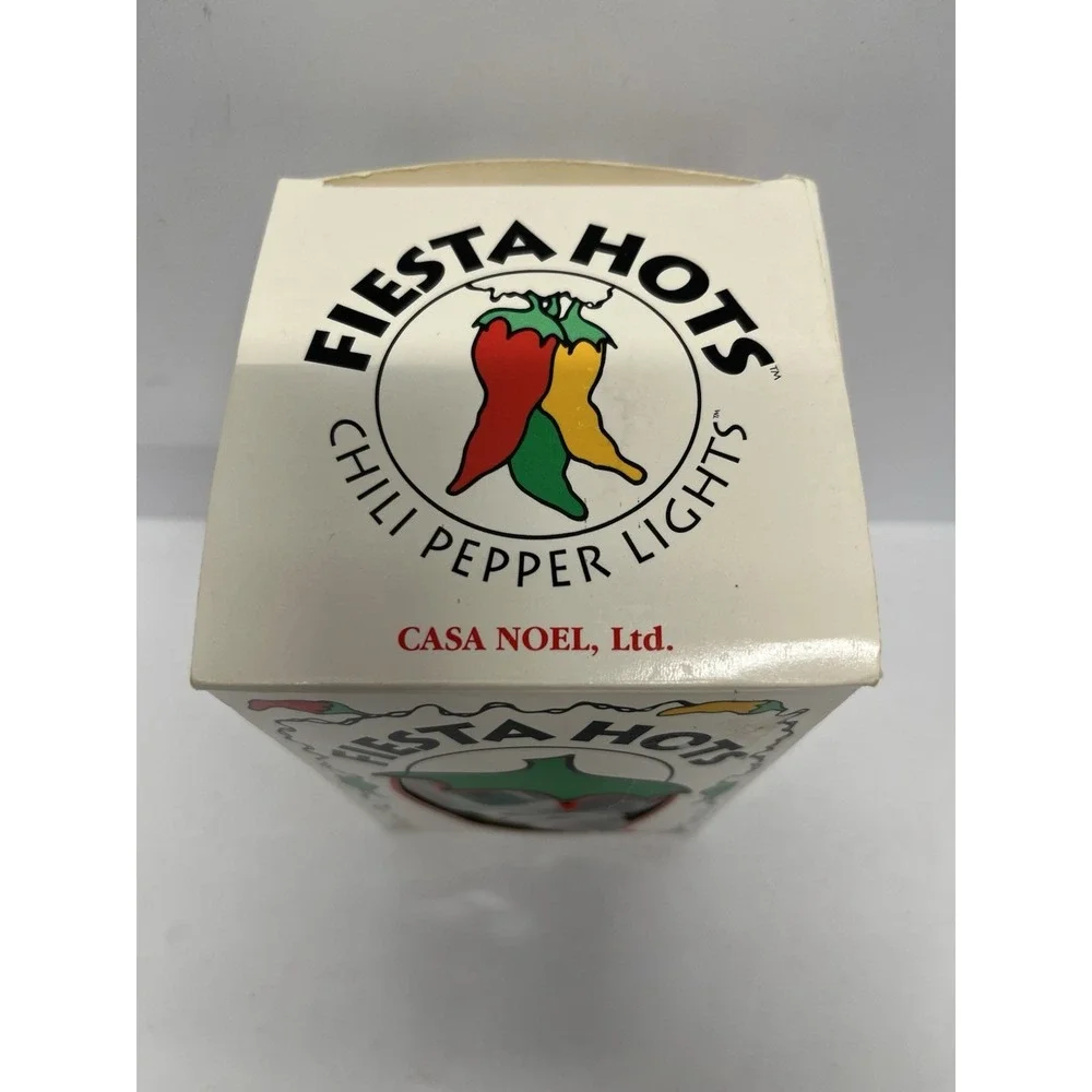FIESTA HOTS Chili Pepper String of Lights Red Yellow Green 35 Count New Mexico